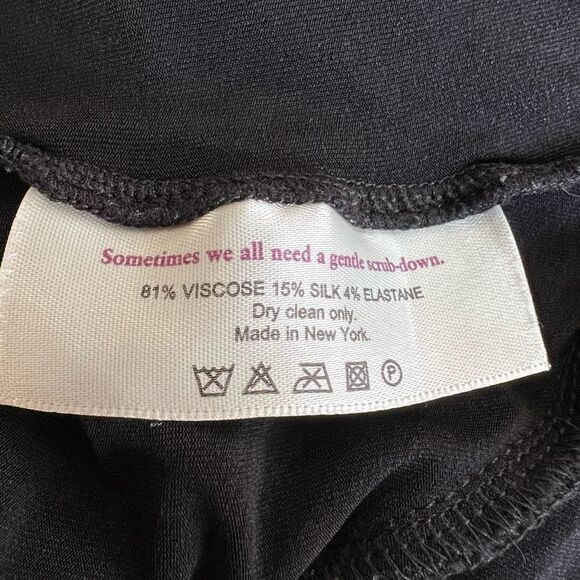 MM Lafleur Walker Top Black Silk Blend Knit Crepe Waist Tie Blouse M - Picture 11 of 11